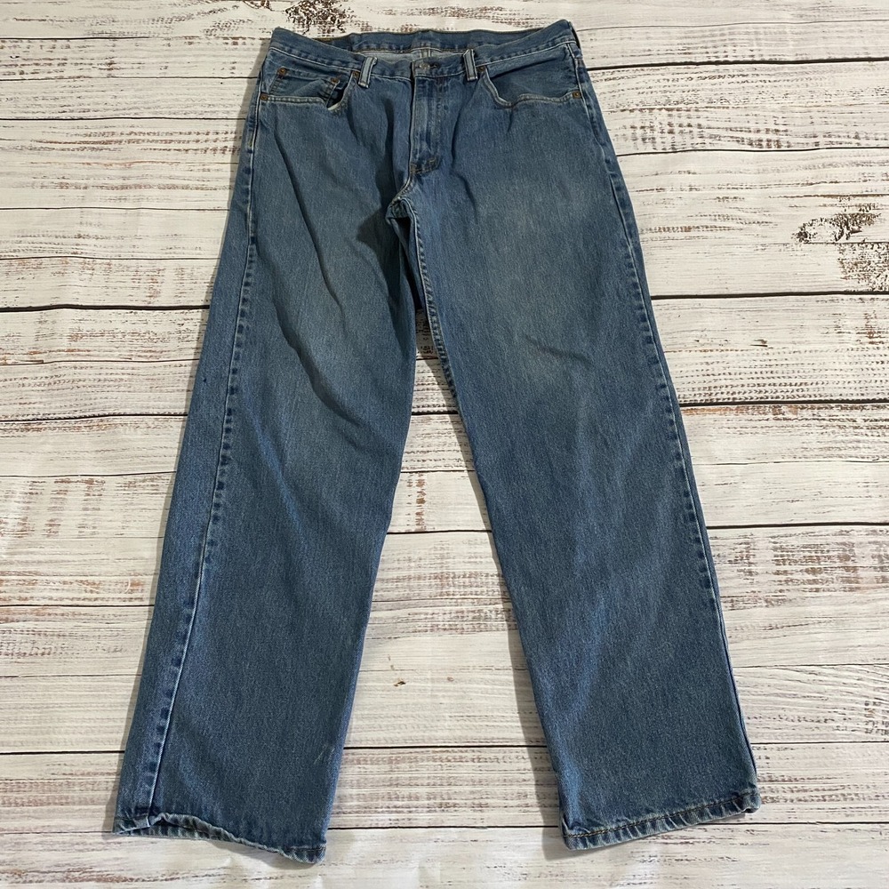 Levis 550 Jeans Straight Relaxed Fit Blue Cotton‎ Men's Size 34x32 (Fits 32x29)